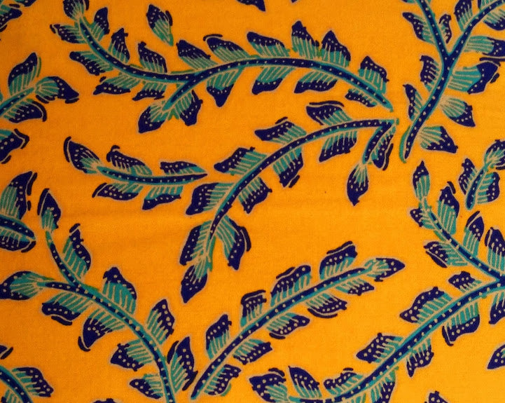 Willow Boughs In Mustard & Teal Blue Cushion Cover