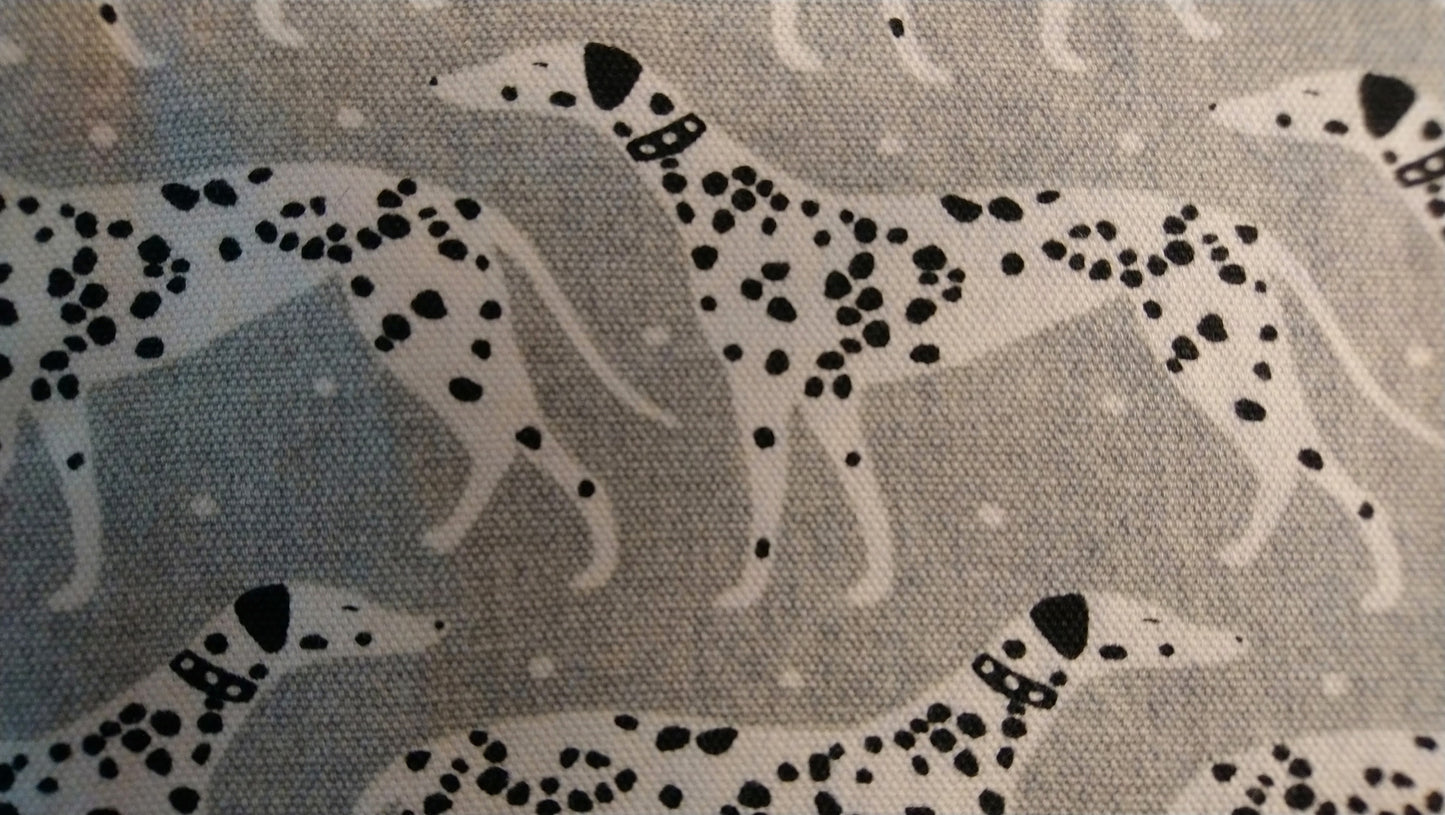 Lined Cotton Zipper Pouch -Dalmation