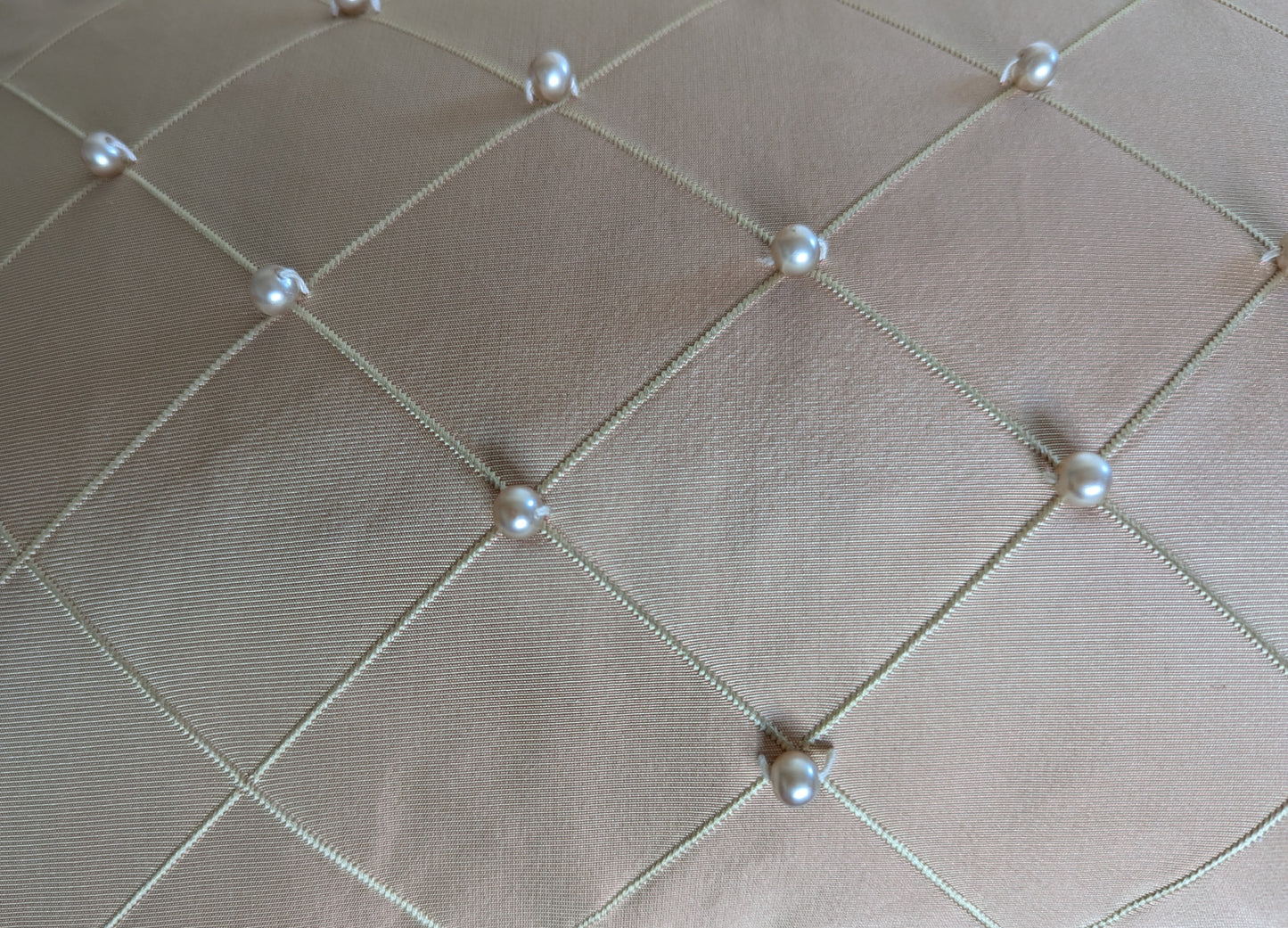 Vintage Kravet with Hand-stitched Genuine Pearls
