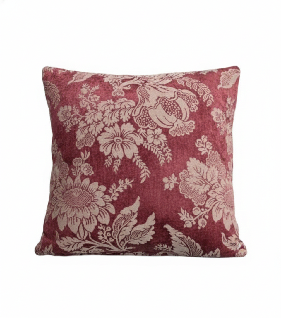 Vintage Beacon Hill Rose Mauve Woven Damask Cushion Cover