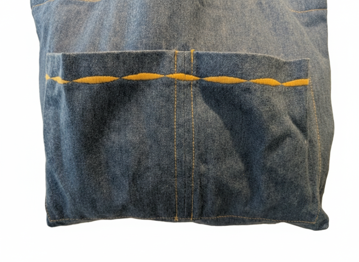 Denim Tote Bag - Jeans stitched Pockets