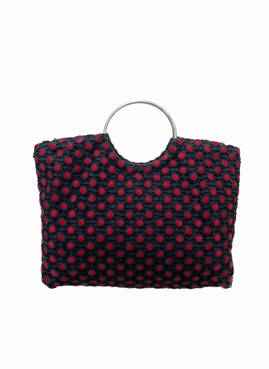 Red Guipure Lace Bag