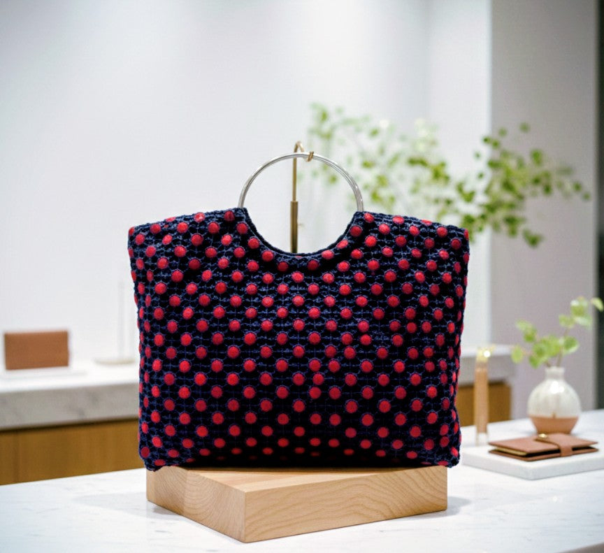 Red Guipure Lace Bag