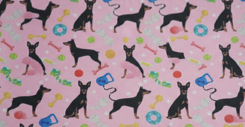 Lined Cotton Zipper Pouch - Miniature Pinscher