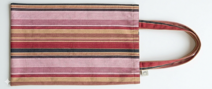Fordable Tote Bag - Pink Stripe - L