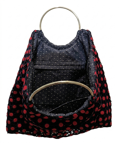 Red Guipure Lace Bag