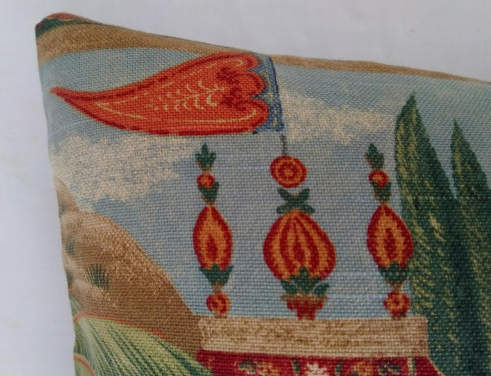 Vintage Duralee Caravan Of Indian Moguls Cushion Cover