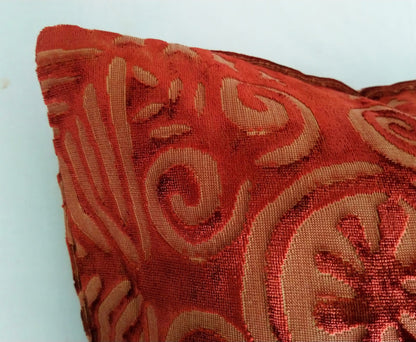 Arabesque Brick Colour Chenille Cushion Cover