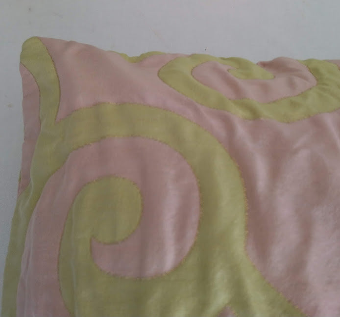 Quilted Swirls Pink Cushion Cover