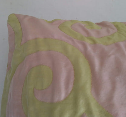 Quilted Swirls Pink Cushion Cover