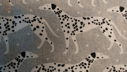 Lined Cotton Zipper Pouch -Dalmation