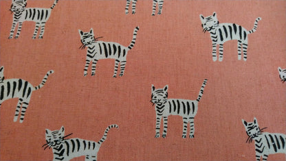 Lined Cotton Zipper Pouch - Baby Tigers
