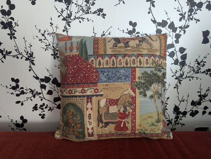 Vintage Duralee Caravan Of Indian Moguls Cushion Cover