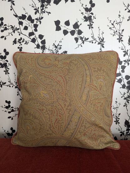 Autumn Paisley Cotton Cushion Cover