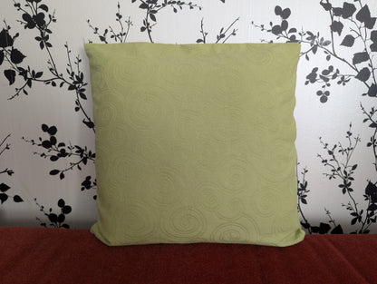Lime Swirl Woven Cotton Cushion Cover
