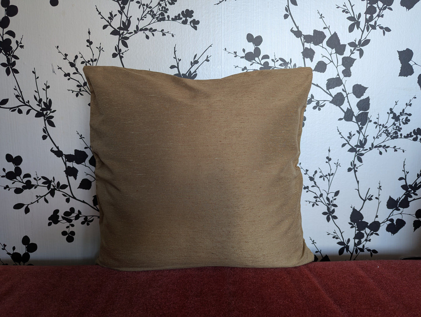 Caffe Latte Colour Raw Silk Cushion Cover