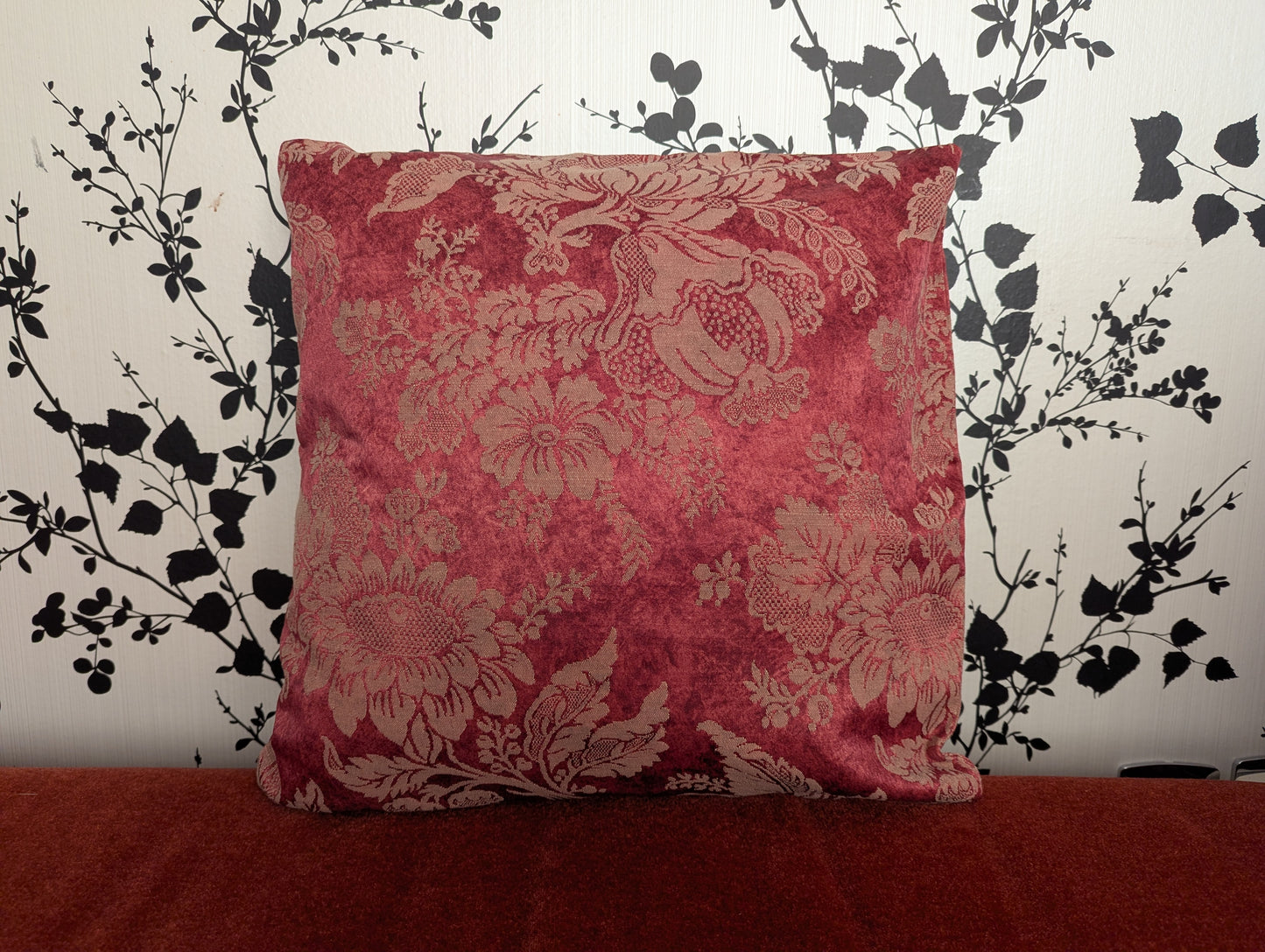 Vintage Beacon Hill Rose Mauve Woven Damask Cushion Cover