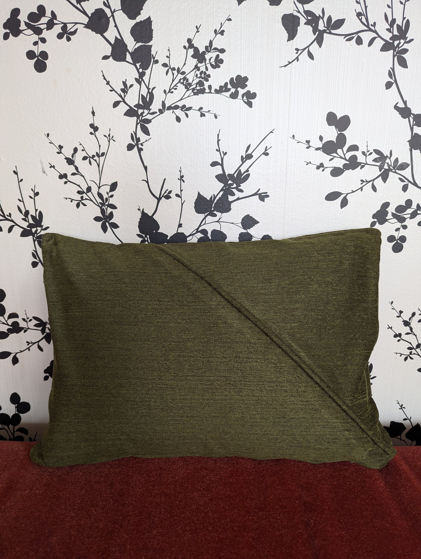 Vintage Sanderson Upholstery Fabric Moss Green Cushion Cover