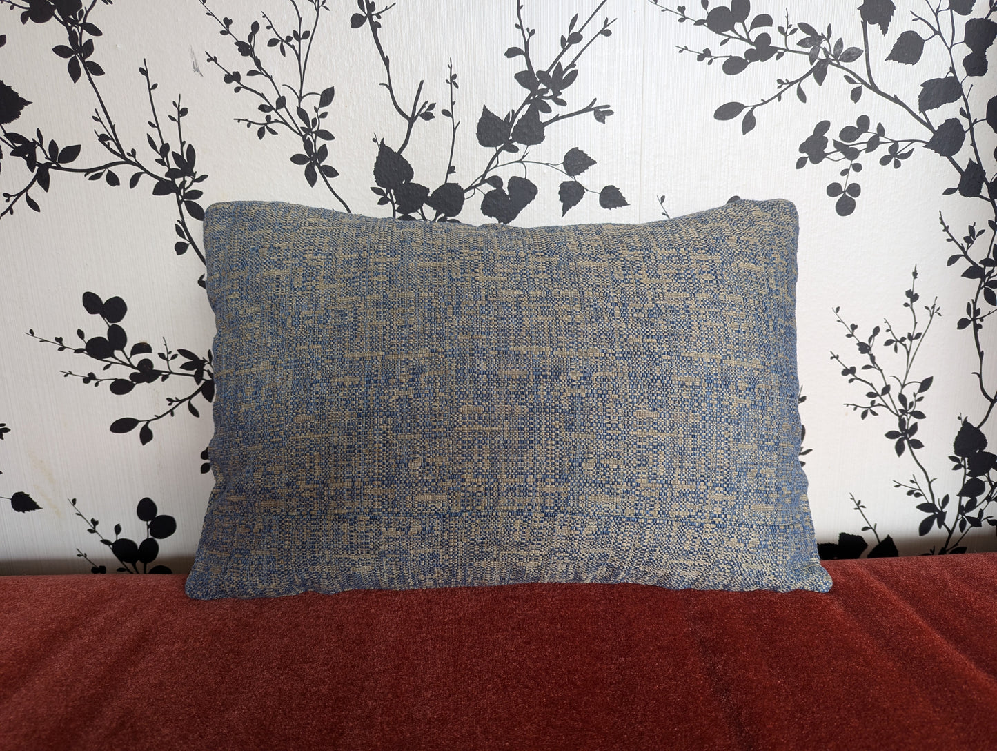 Vintage Fabricut Navy Woven Cotton Cushion Cover