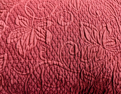 Italian Trapunto Brick Colour Vines Cushion Cover