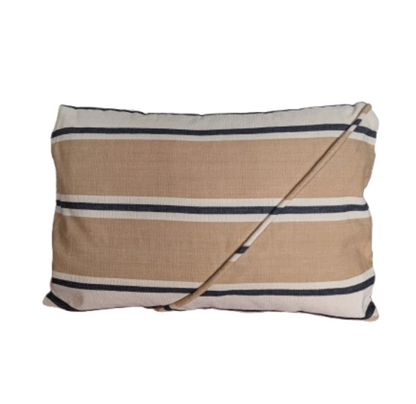 Vintage Malabar Cotton Wide Stripe Beige Cushion Cover