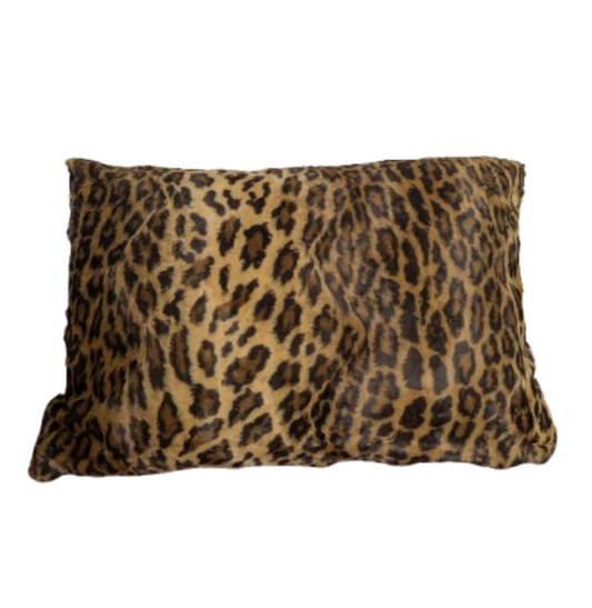 Fuzzy Leopard Pattern Woven Cushion Cover
