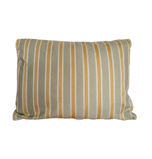 Vintage Kravet Green & Beige Stripe Woven Cotton Cushion Cover