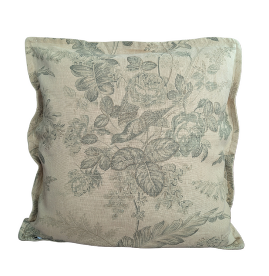 Vintage World Linen Birds Cushion Cover