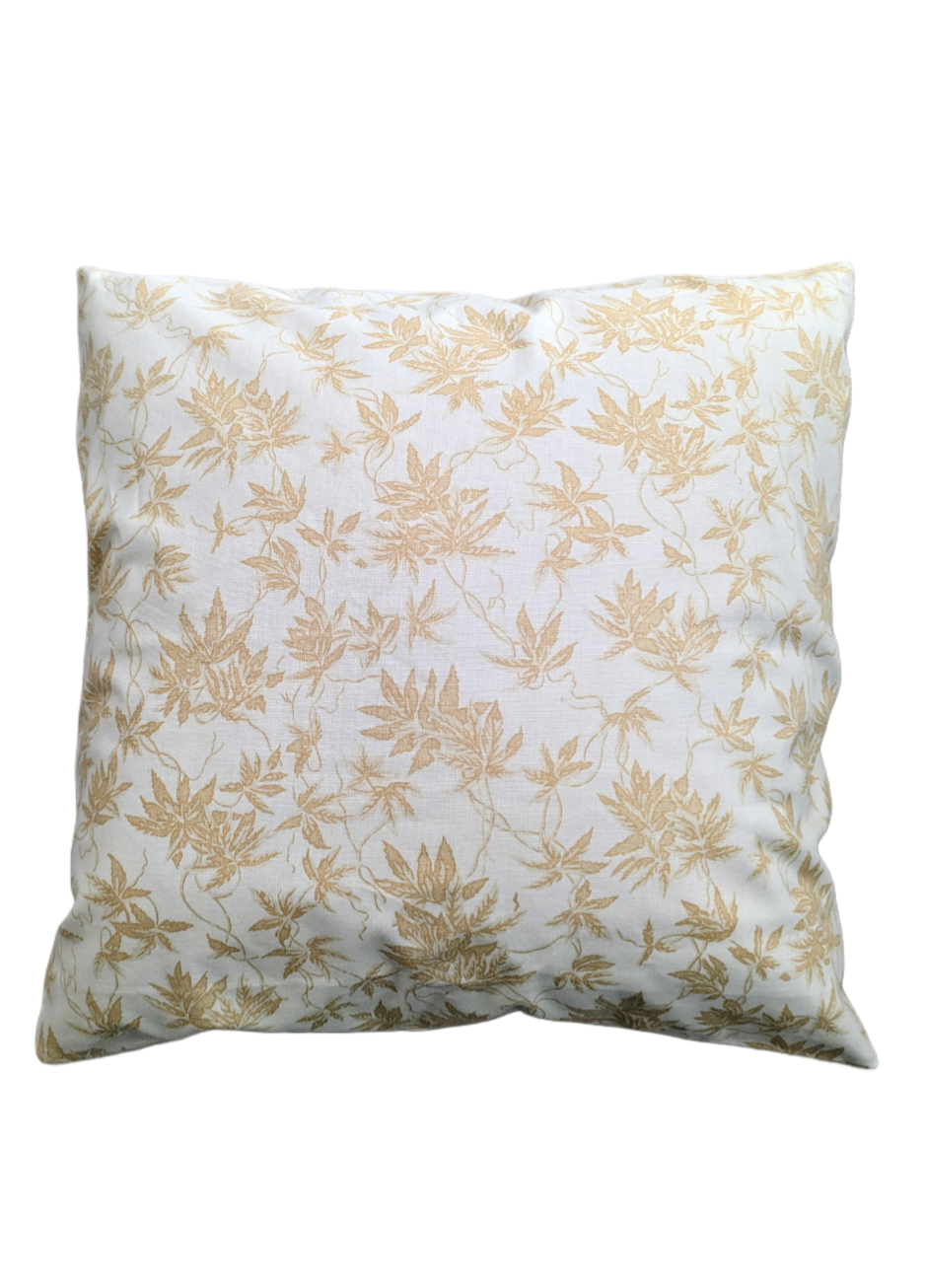 Vintage Clarence House Leaves in Ivory Cushion Cover