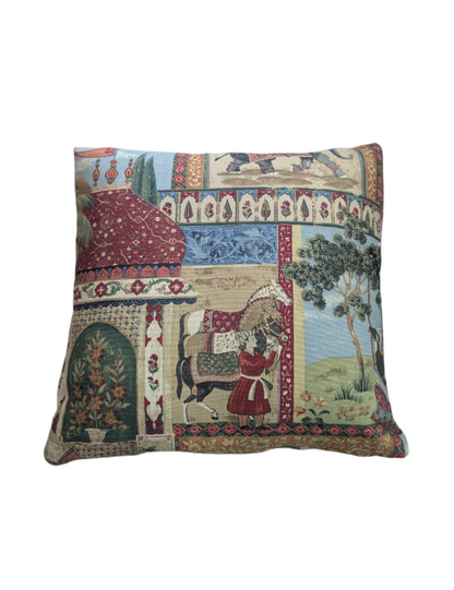 Vintage Duralee Caravan Of Indian Moguls Cushion Cover