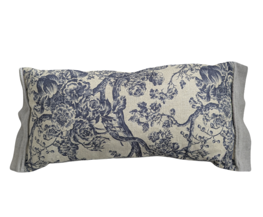 Vintage Brunschwig & Fils Victoria's Garden Toile Linen Sham Pillow