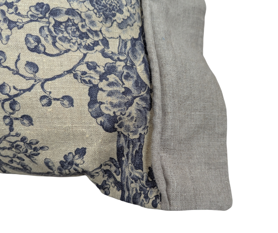 Vintage Brunschwig & Fils Victoria's Garden Toile Linen Sham Pillow