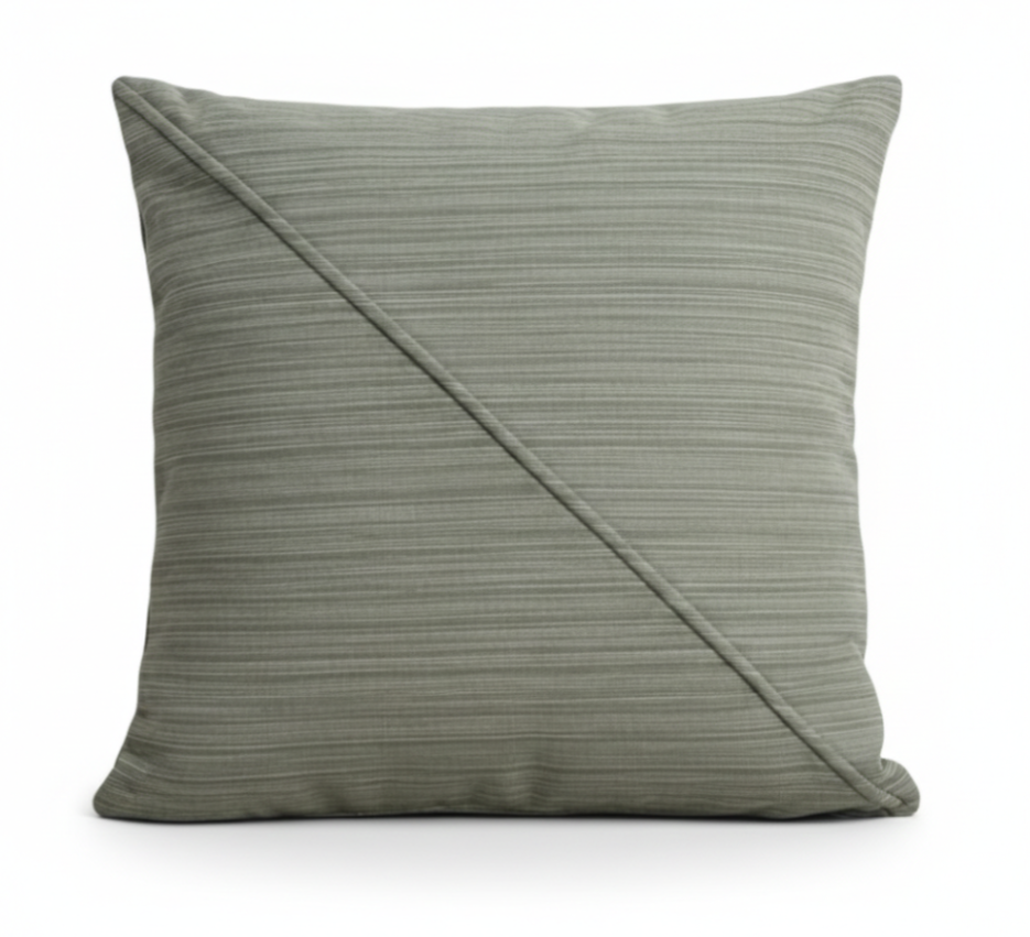Sunbrella Outddor Green Shimofuri Piped Cushion Cover