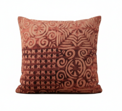 Arabesque Brick Colour Chenille Cushion Cover