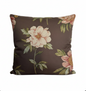 Vintage Peony Garden in Chocolate Brown Cushion Cover