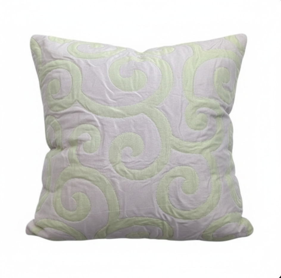 Quilted Swirls Pink Cushion Cover