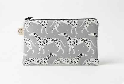 Lined Cotton Zipper Pouch -Dalmation