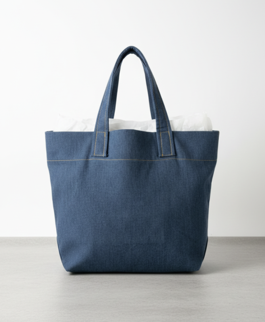 Denim Tote Bag - Jeans stitched Pockets