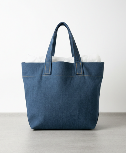 Denim Tote Bag - Jeans stitched Pockets
