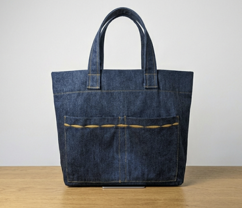 Denim Tote Bag - Jeans stitched Pockets