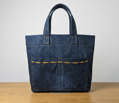 Denim Tote Bag - Jeans stitched Pockets