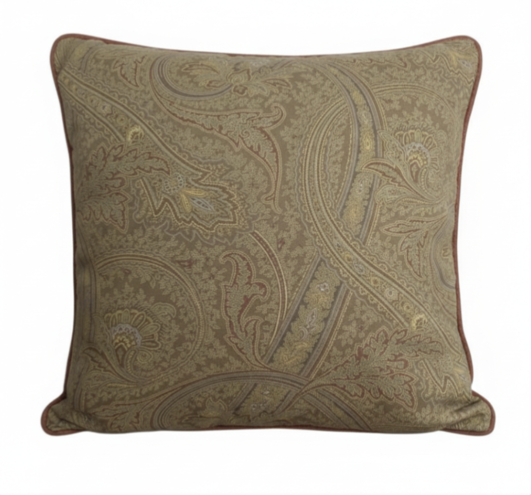 Autumn Paisley Cotton Cushion Cover