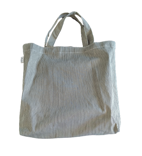 Shopping Tote Bag - Green Stripe -S