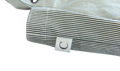 Shopping Tote Bag - Green Stripe -M
