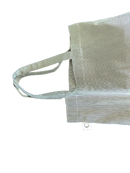 Shopping Tote Bag - Green Stripe -S